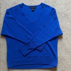Tahari Royal Blue Cashmere V-Neck Sweater